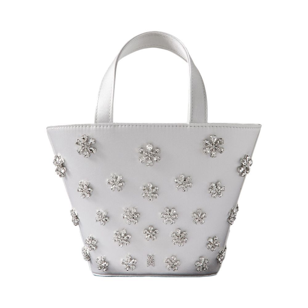 Lily Crystal-Embellished Satin Bucket Bag