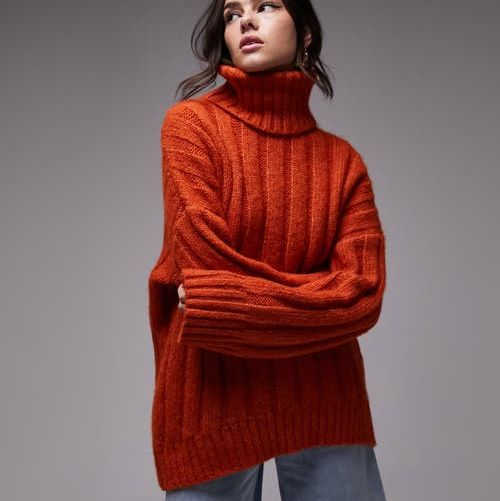 Turtleneck Rib Sweater
