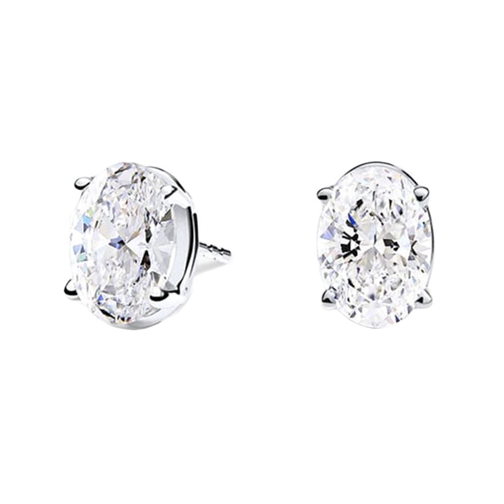 Oval Lab Created Diamond Earrings 