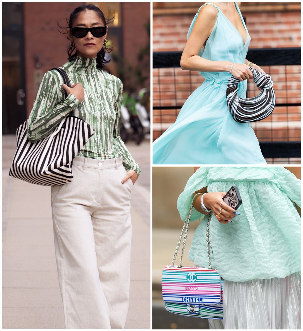 striped bags