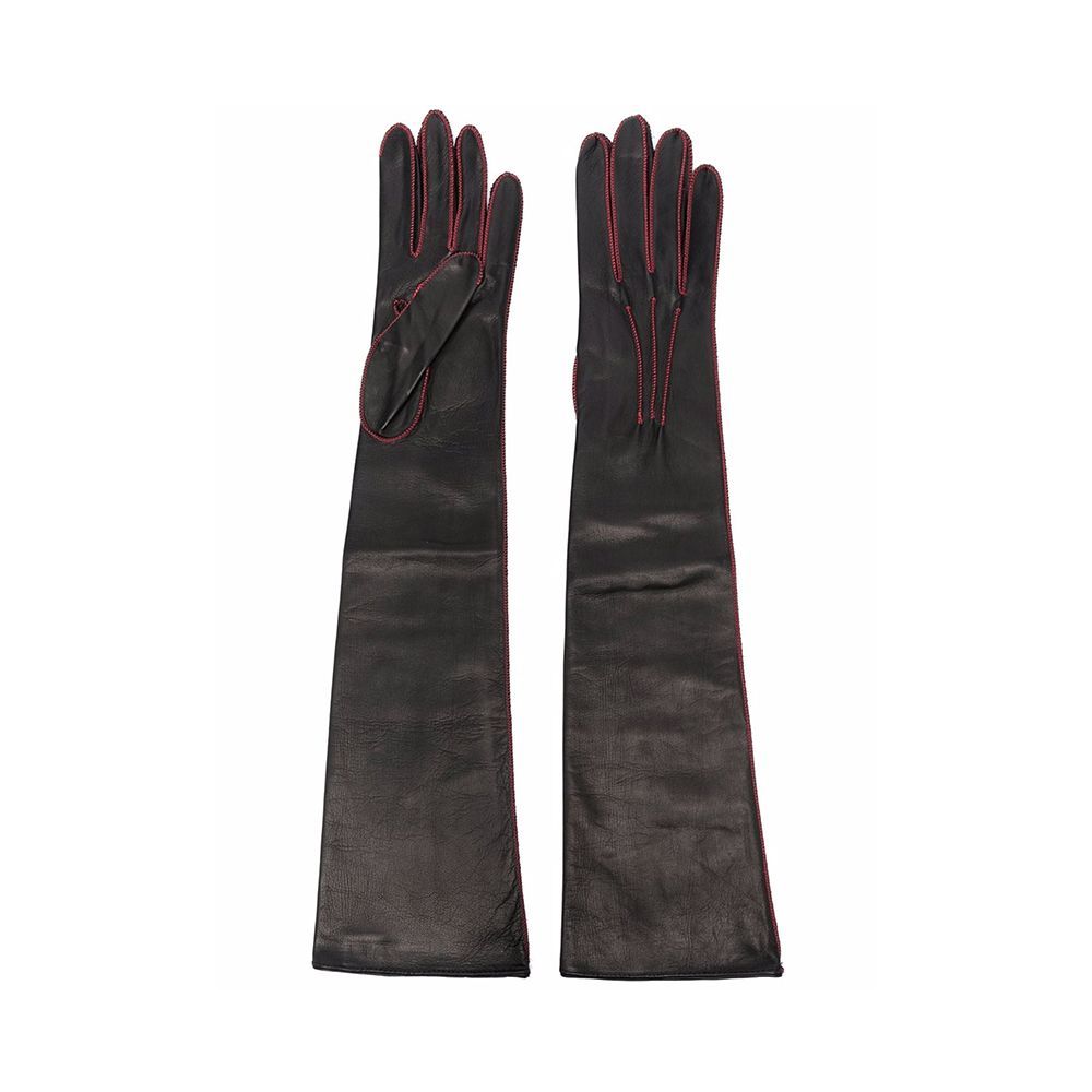 Stitch-Detail Leather Gloves