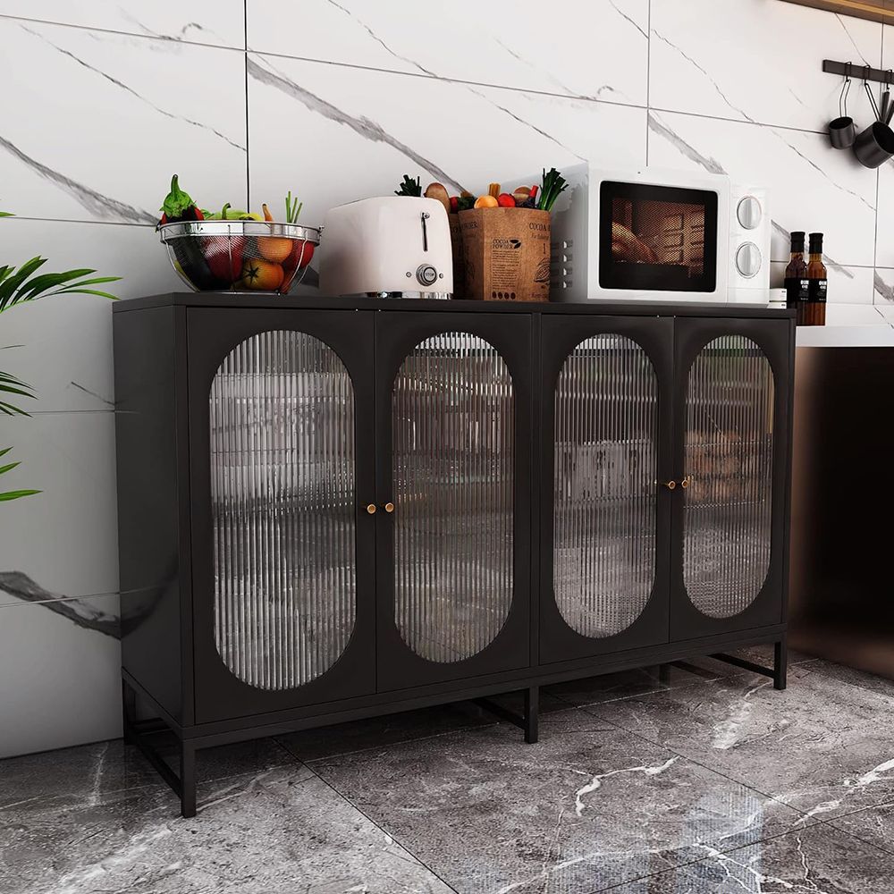 Modern Accent Sideboard Cabinet with Glass Doors 