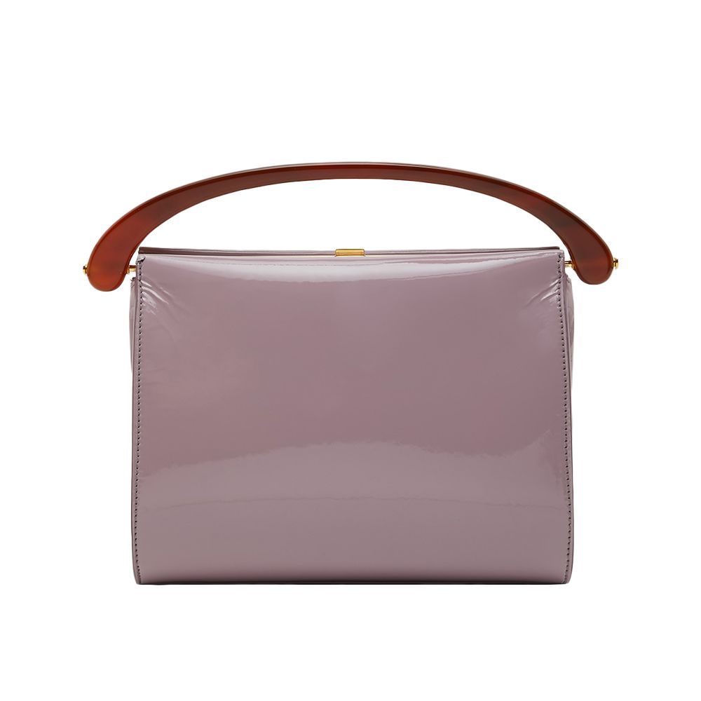 Crisp Patent Leather Top-Handle Bag