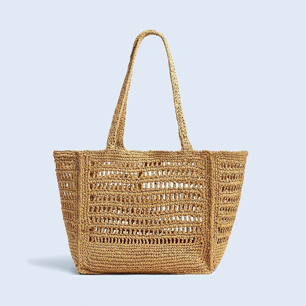 The Open-Crochet Straw Packable Tote