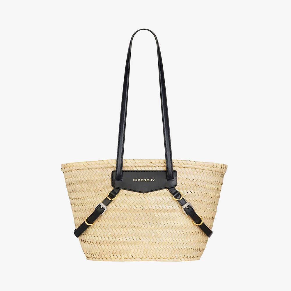 Small Voyou Basket Bag in Raffia