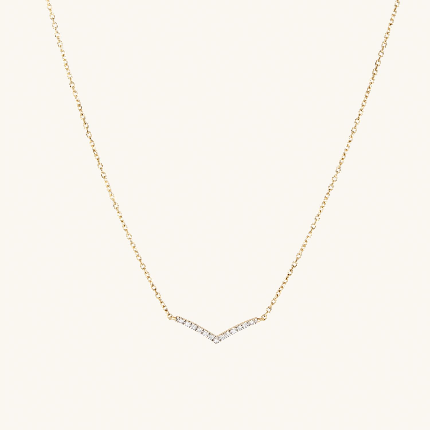 Pave Diamond Wishbone Necklace