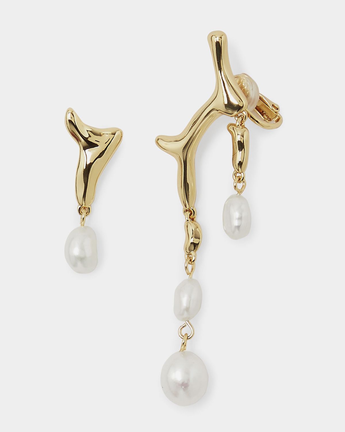 Mismatched Pearl Drop Earrings