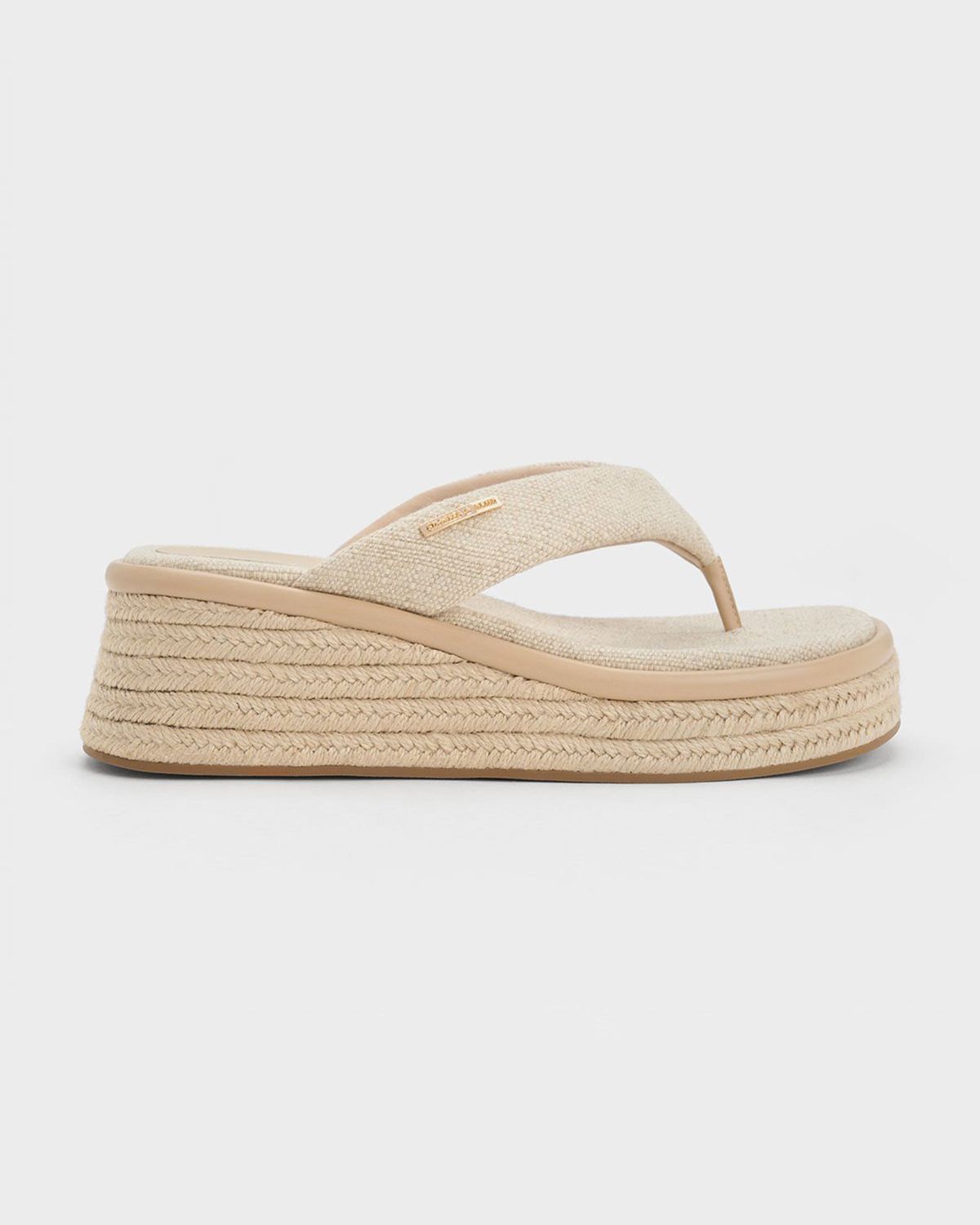 Linen Espadrille Thong Sandals