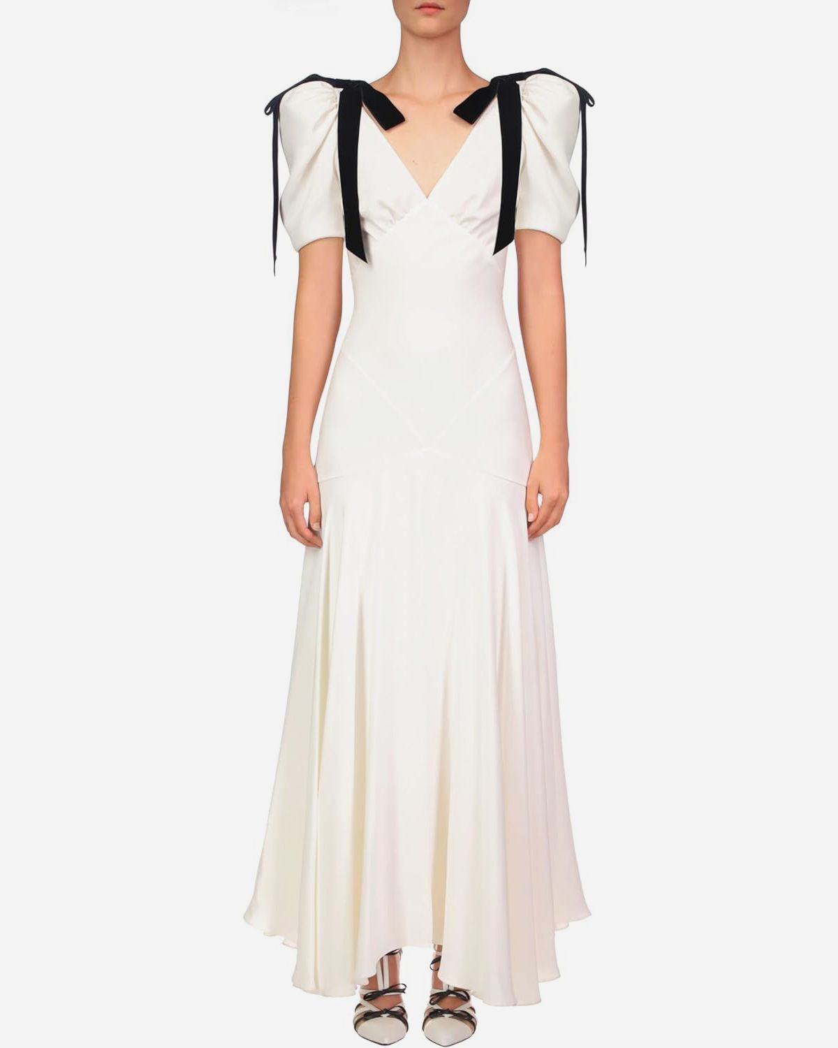 Off-White Silk Crepe Dress