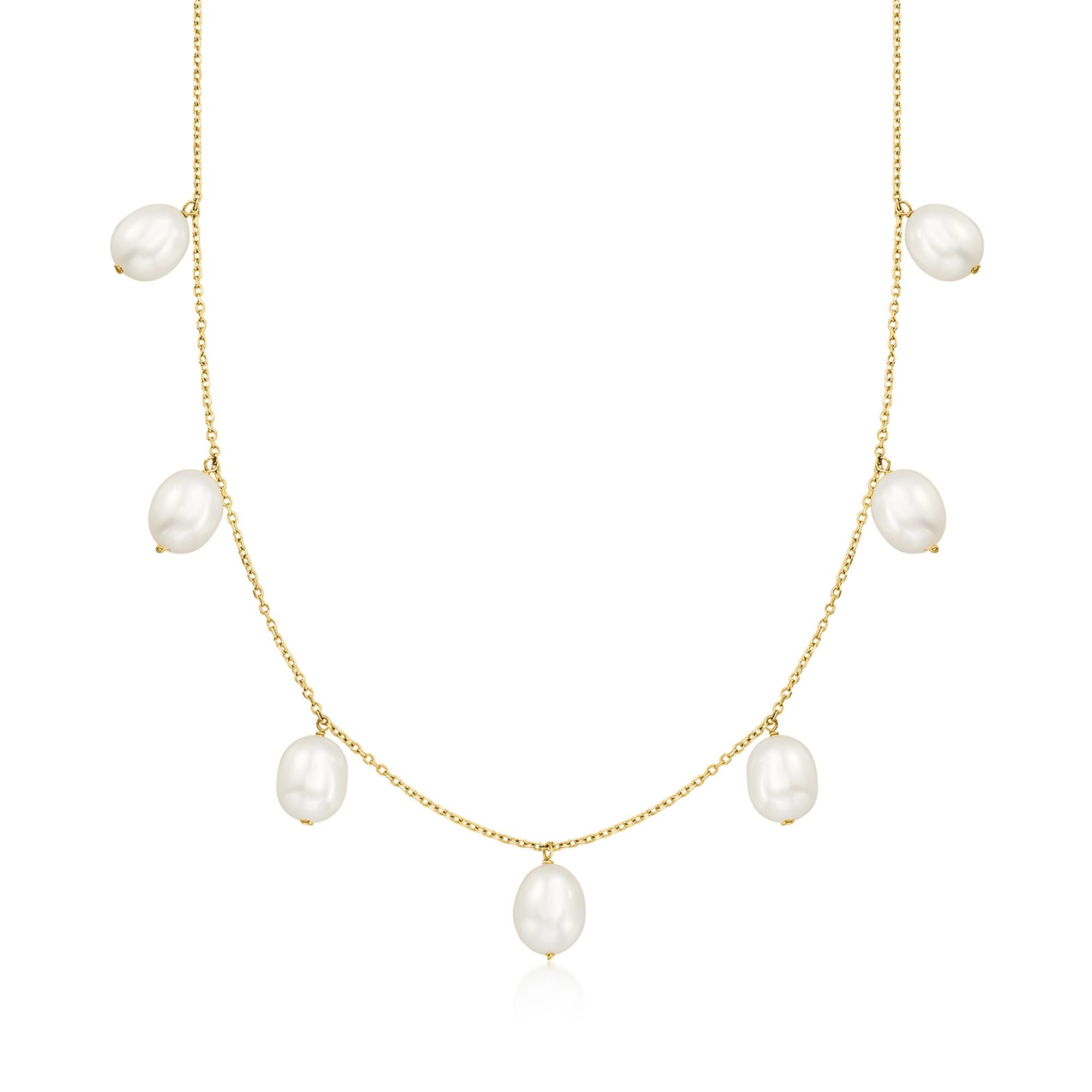 Cultured Pearl Drop Necklace