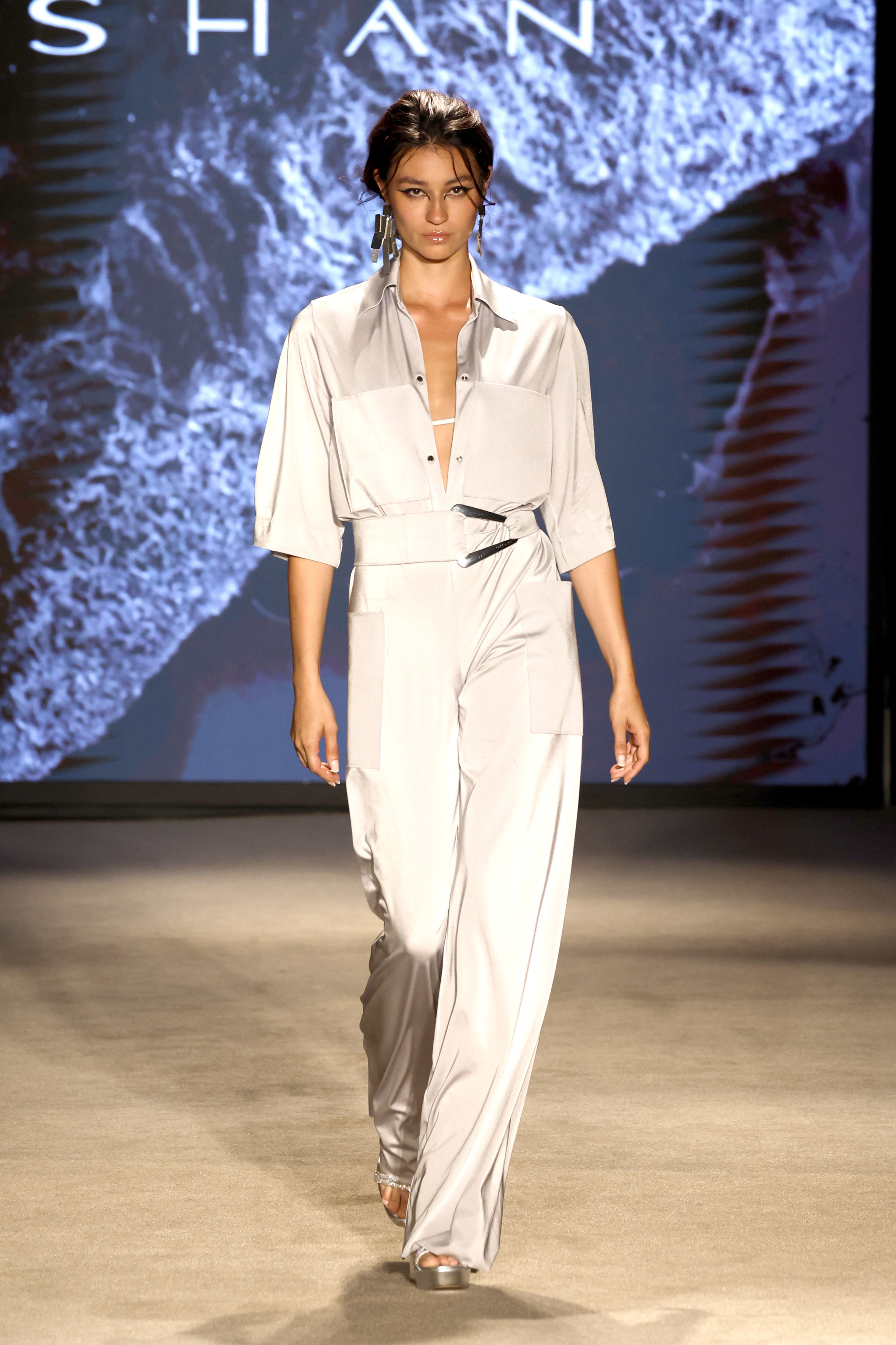 miami beach, florida may 31 a model walks the runway for shan fashion show during paraiso miami swim week at the paraiso tent on may 31, 2024 in miami beach, florida photo by frazer harrisongetty images for paraiso miami beach