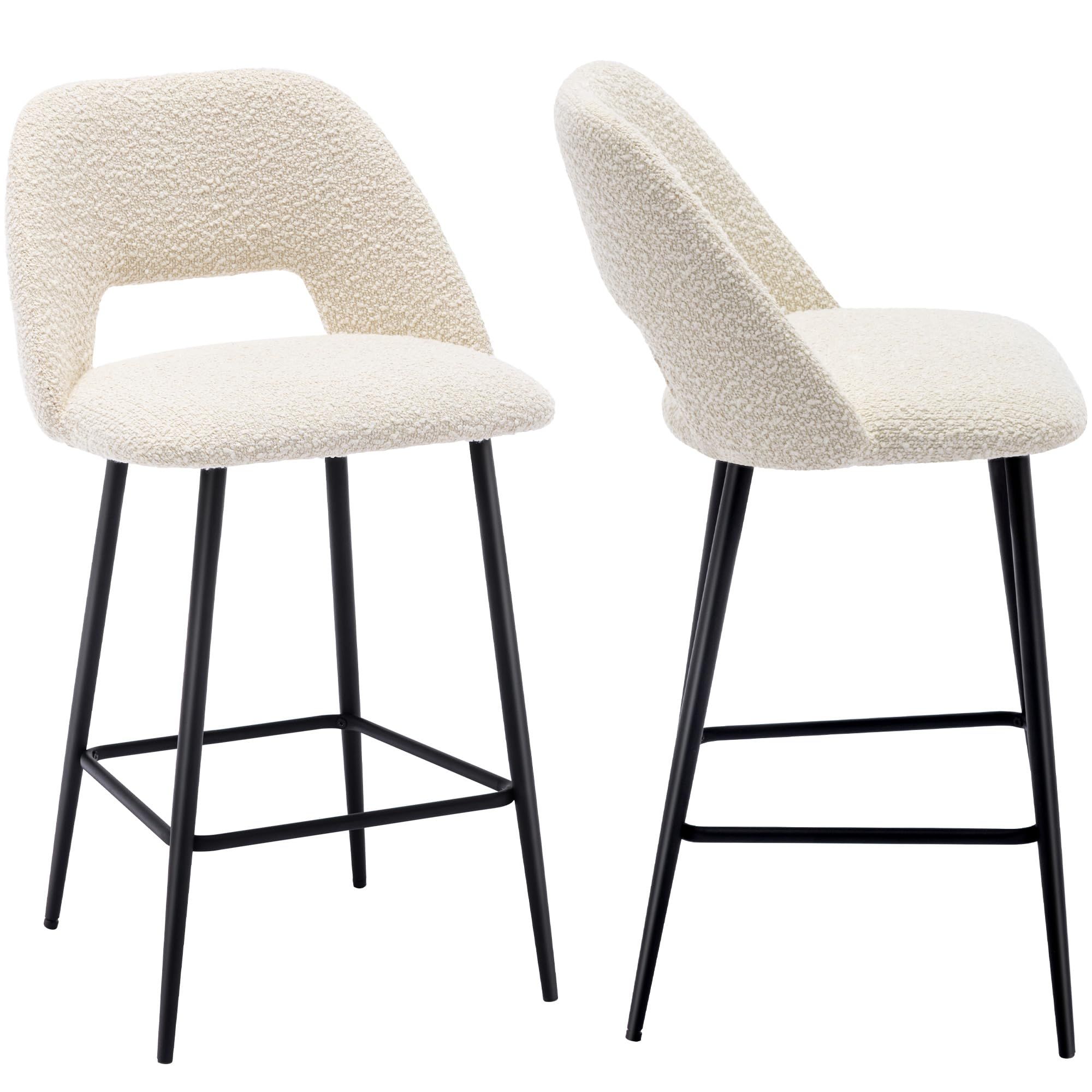 Bouclé Counter Stools