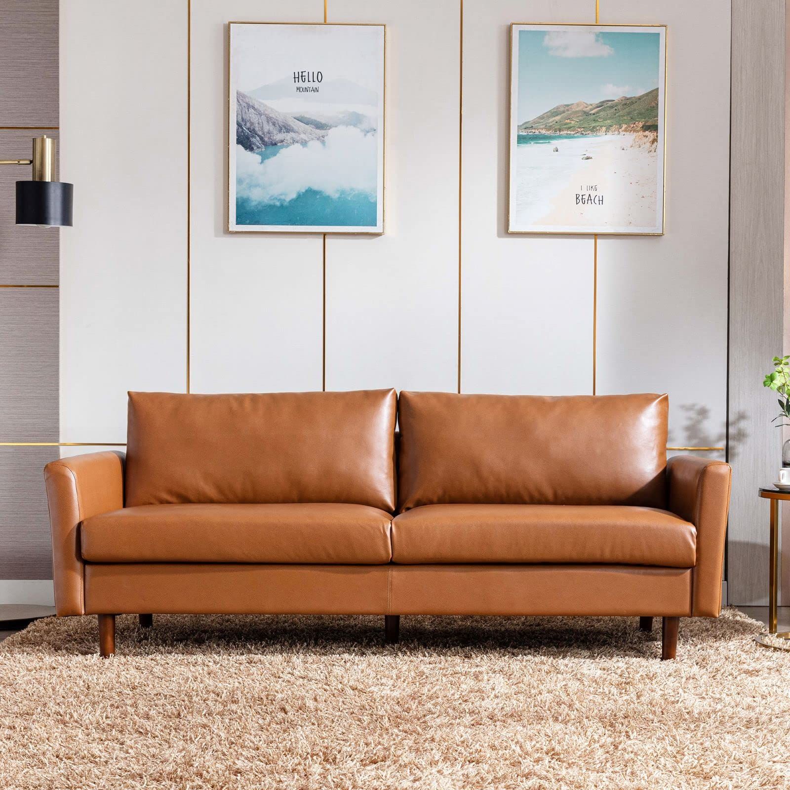 Faux Leather Sofa