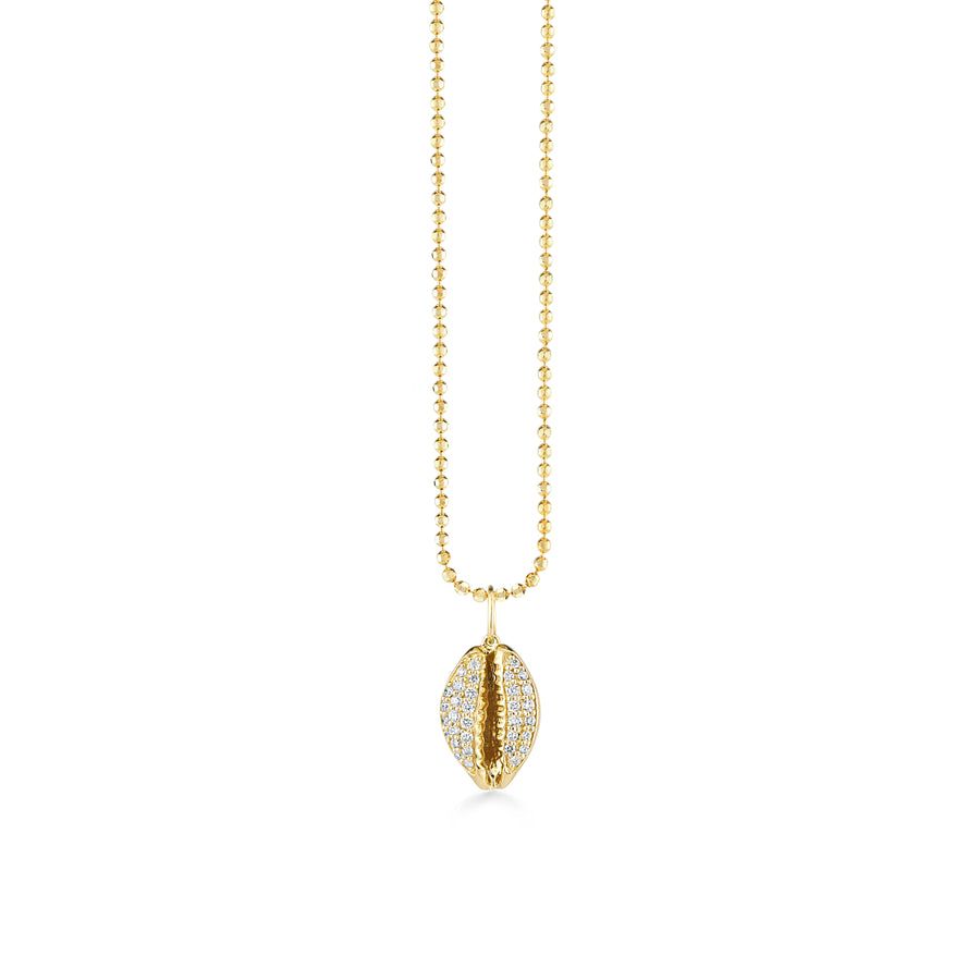 Gold & Diamond Cowrie Shell Charm