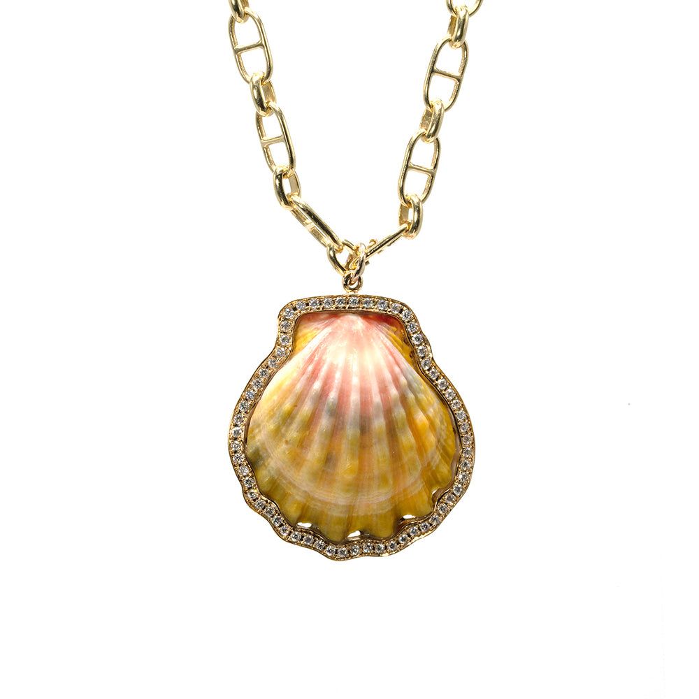 Shell In Diamond Frame Charm