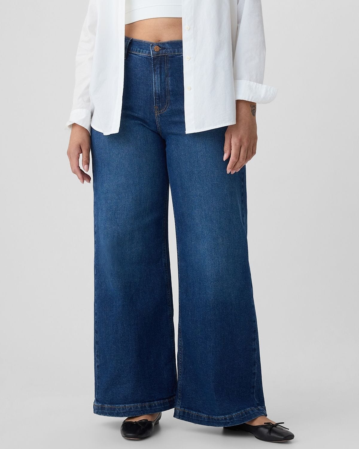 High Rise Stride Wide-Leg Jeans