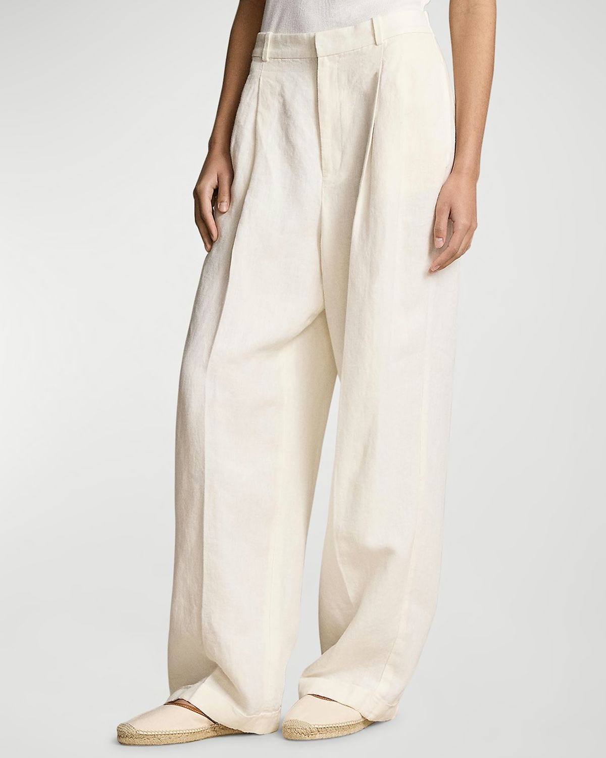 Linen Wide-Leg Pants