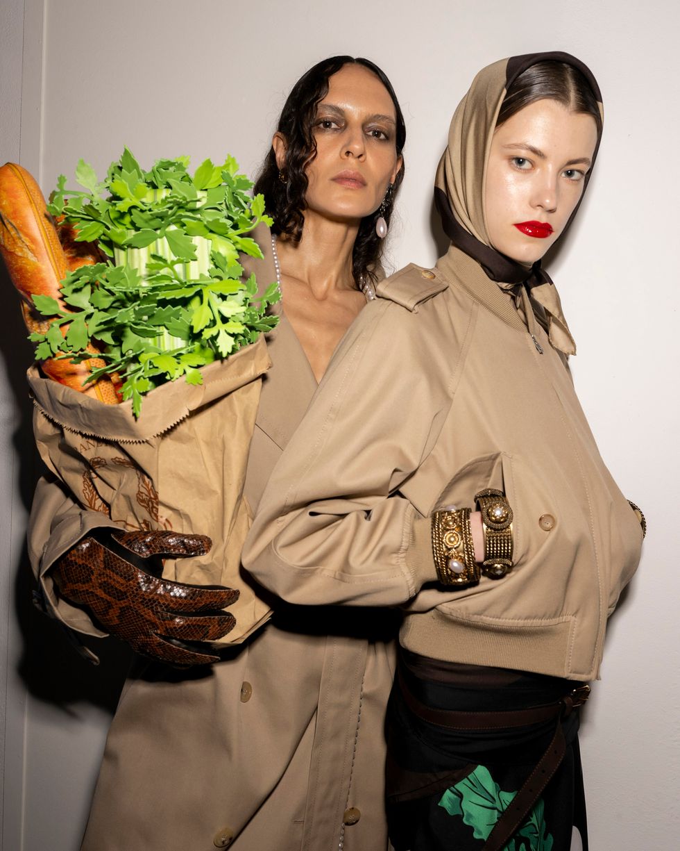 two women wearing clothing