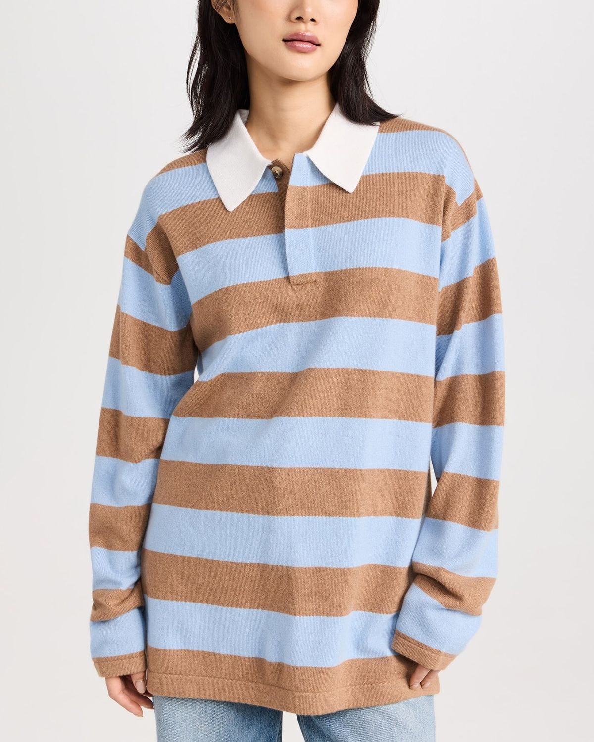 Striped Cashmere Rugby Pullover