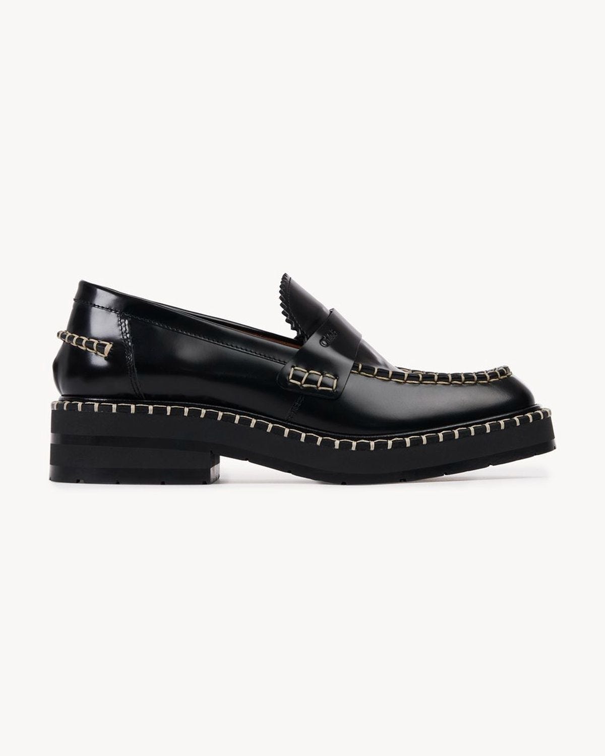 Noua Fringed Whipstitched Leather Loafers