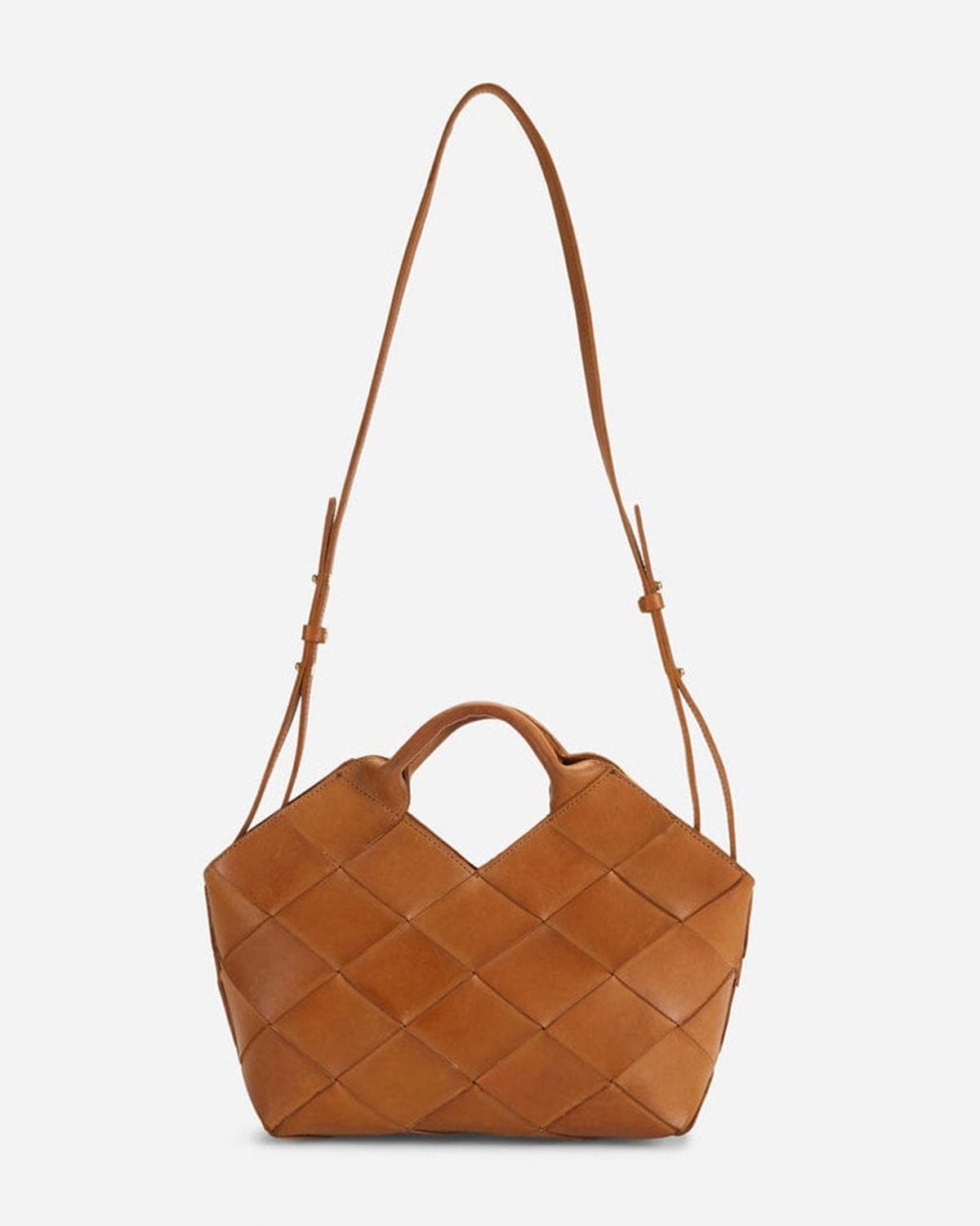 Acacia Leather Woven Handbag