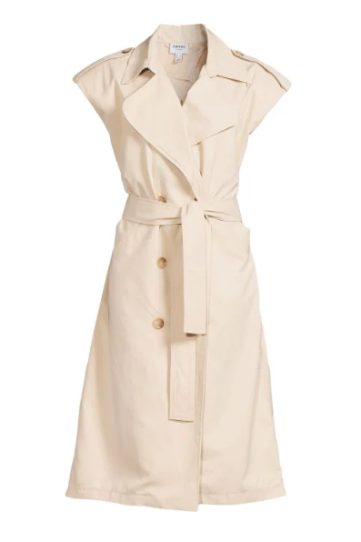 Solid Short Sleeve Trench Coat