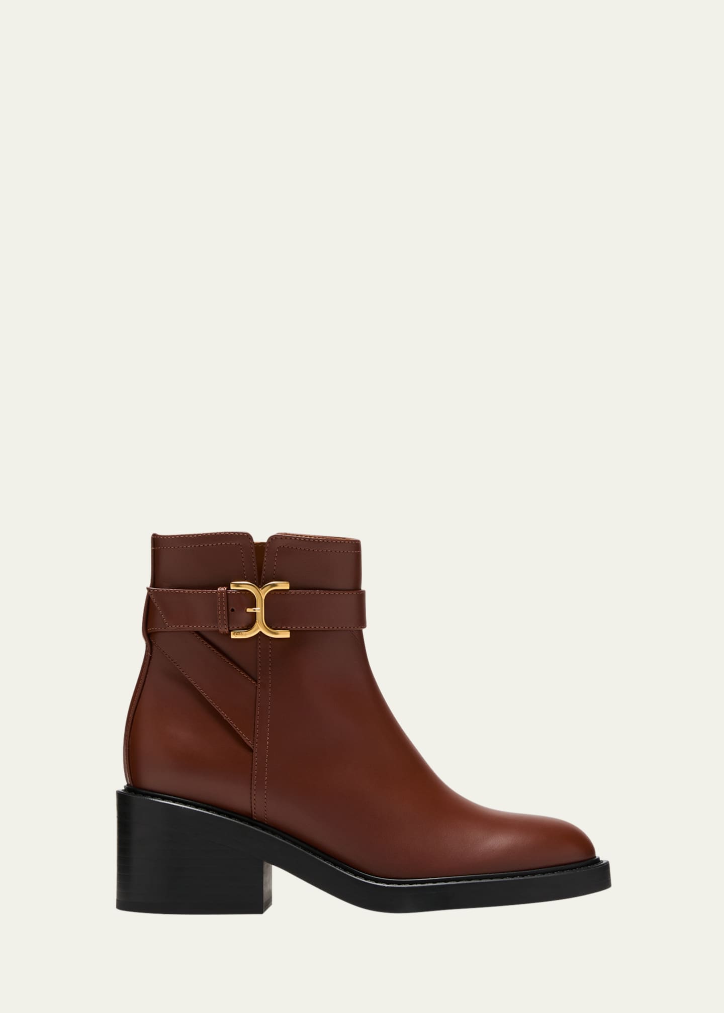 Marcie Leather Buckle Ankle Booties