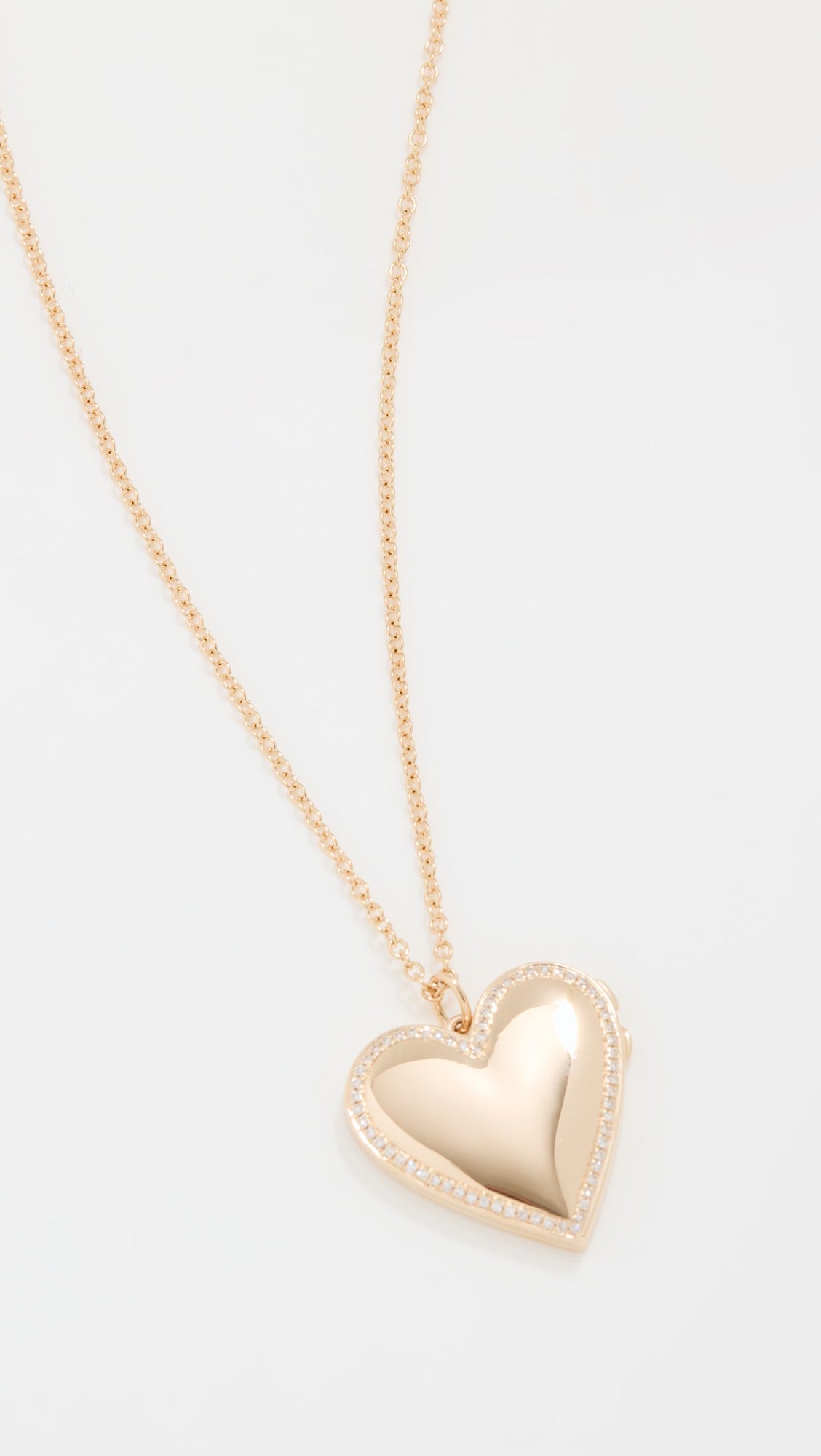 Gold and Diamond Heart Locket Necklace