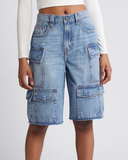 Baggy Denim Cargo Shorts