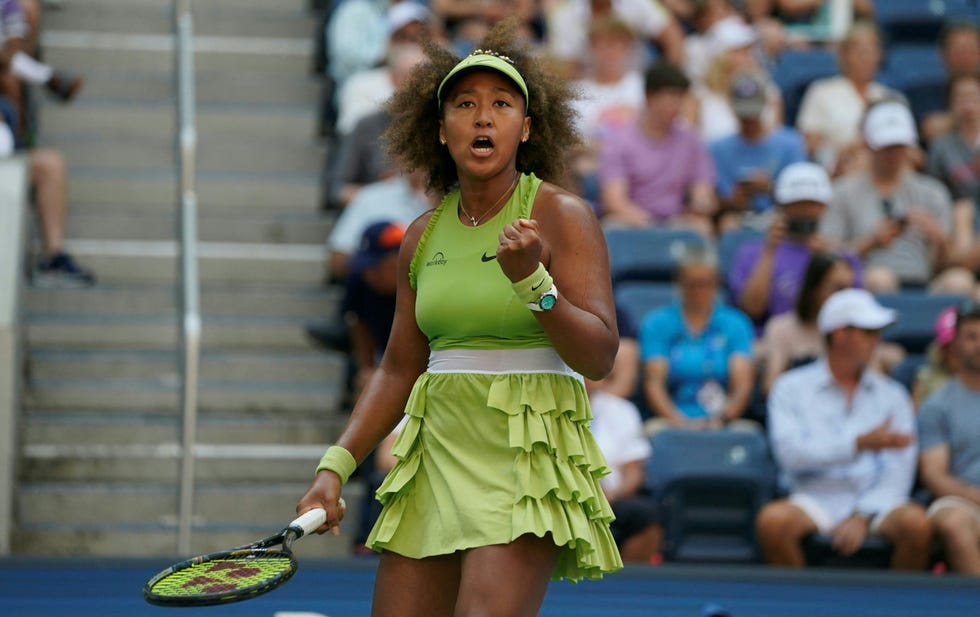 japans naomi osaka celebrates winning a point against latvias jelena ostapenko during their womens singles first round match on day two of the us open tennis tournament at the usta billie jean king national tennis center in new york city, on august 27, 2024 photo by timothy a clary afp photo by timothy a claryafp via getty images