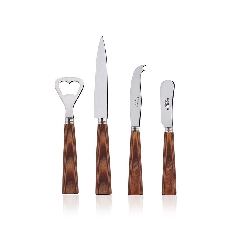 Light Wood Four-Piece Aperitif Set