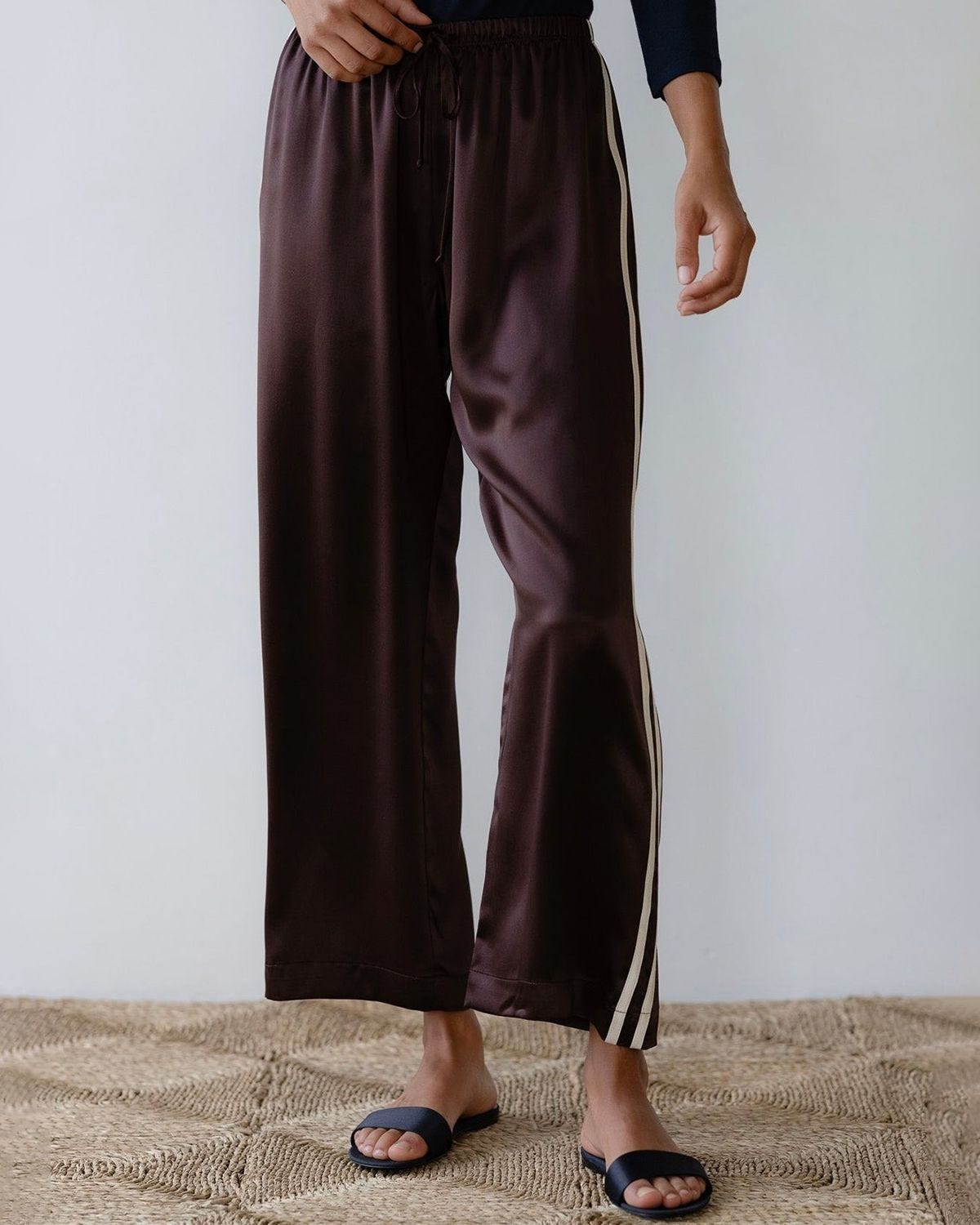 The Silk Stripe Crop Pant