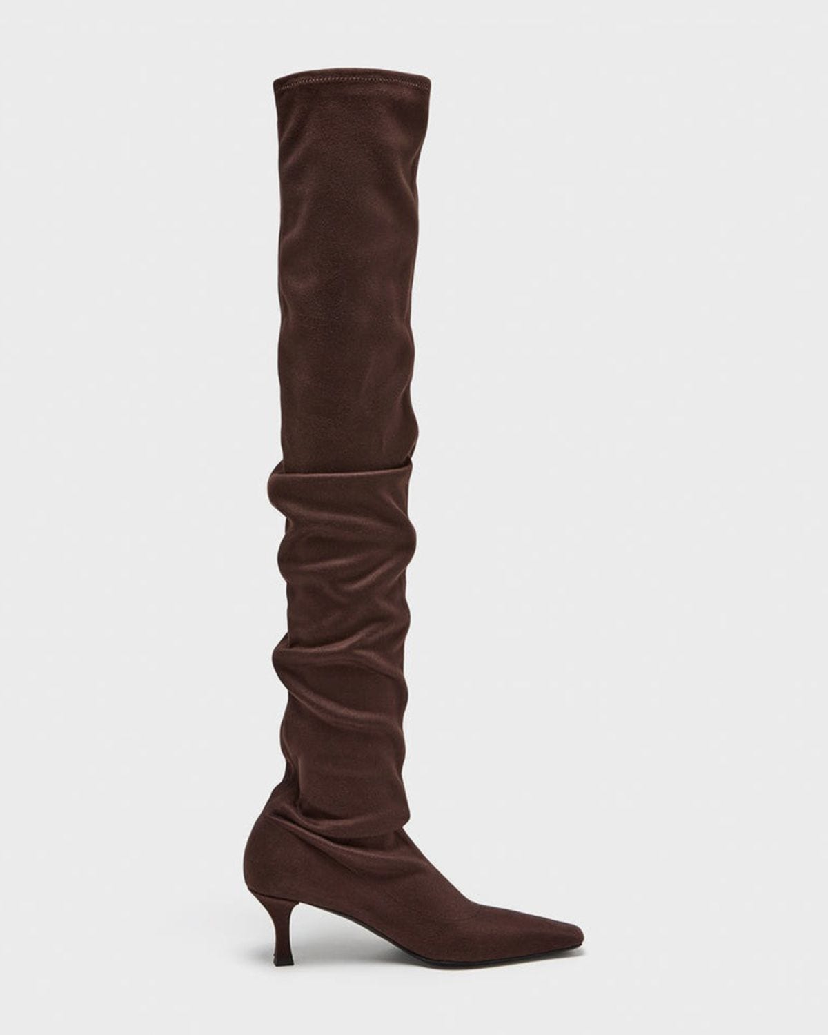 Trap Faux Suede Over-The-Knee Boots