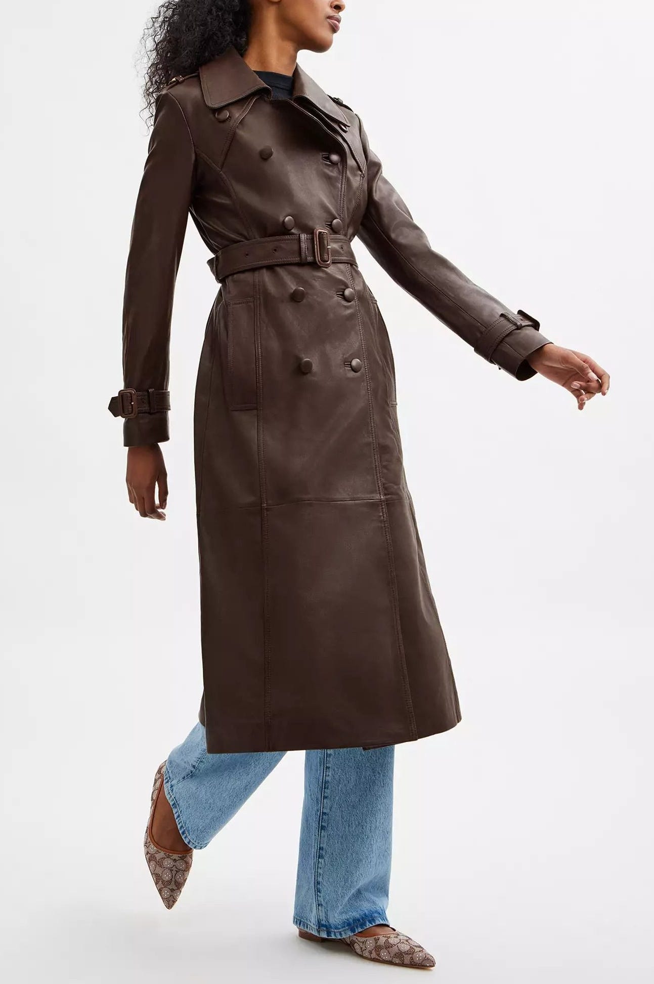 Heritage C Double Breasted Leather Trench