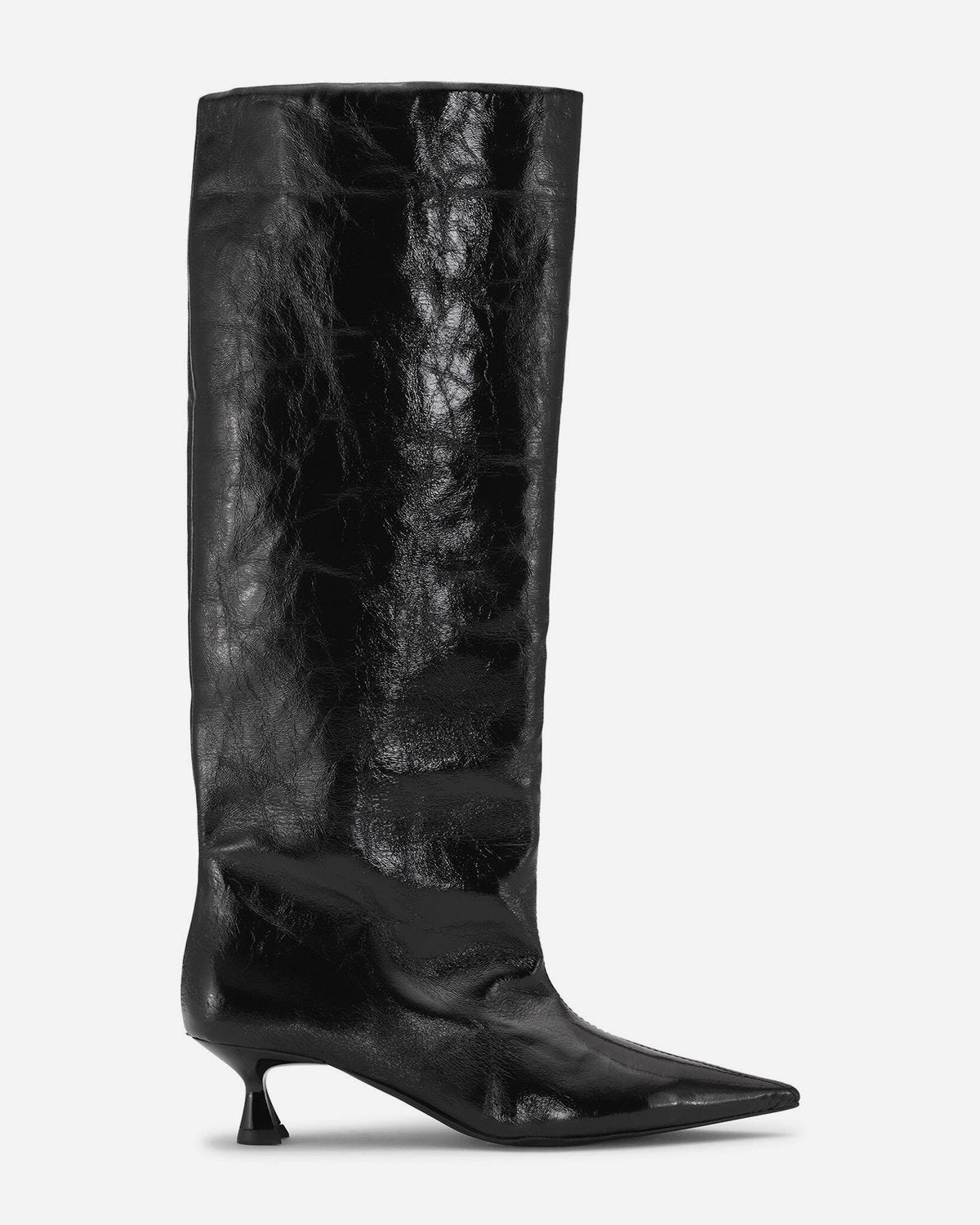 Black Soft Slouchy High Shaft Boots