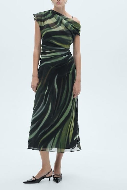 Printed Dress With Draped Detail