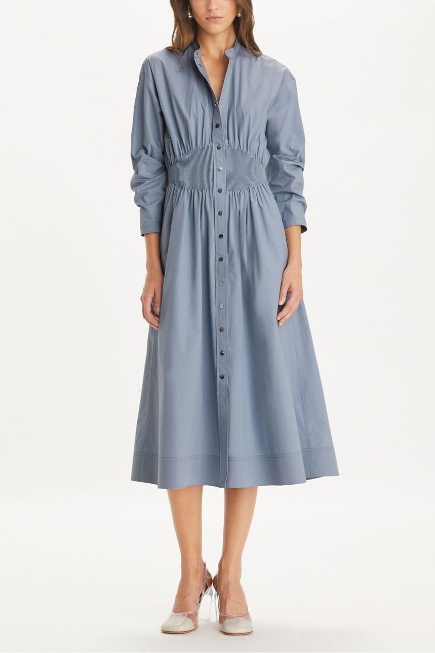 Box-Pleated Cotton Dress