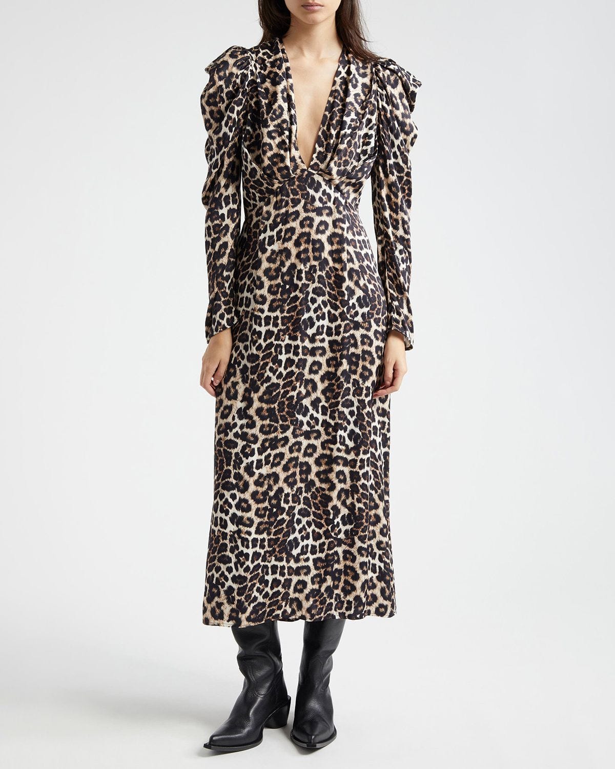 Animal Print Long Sleeve Dress