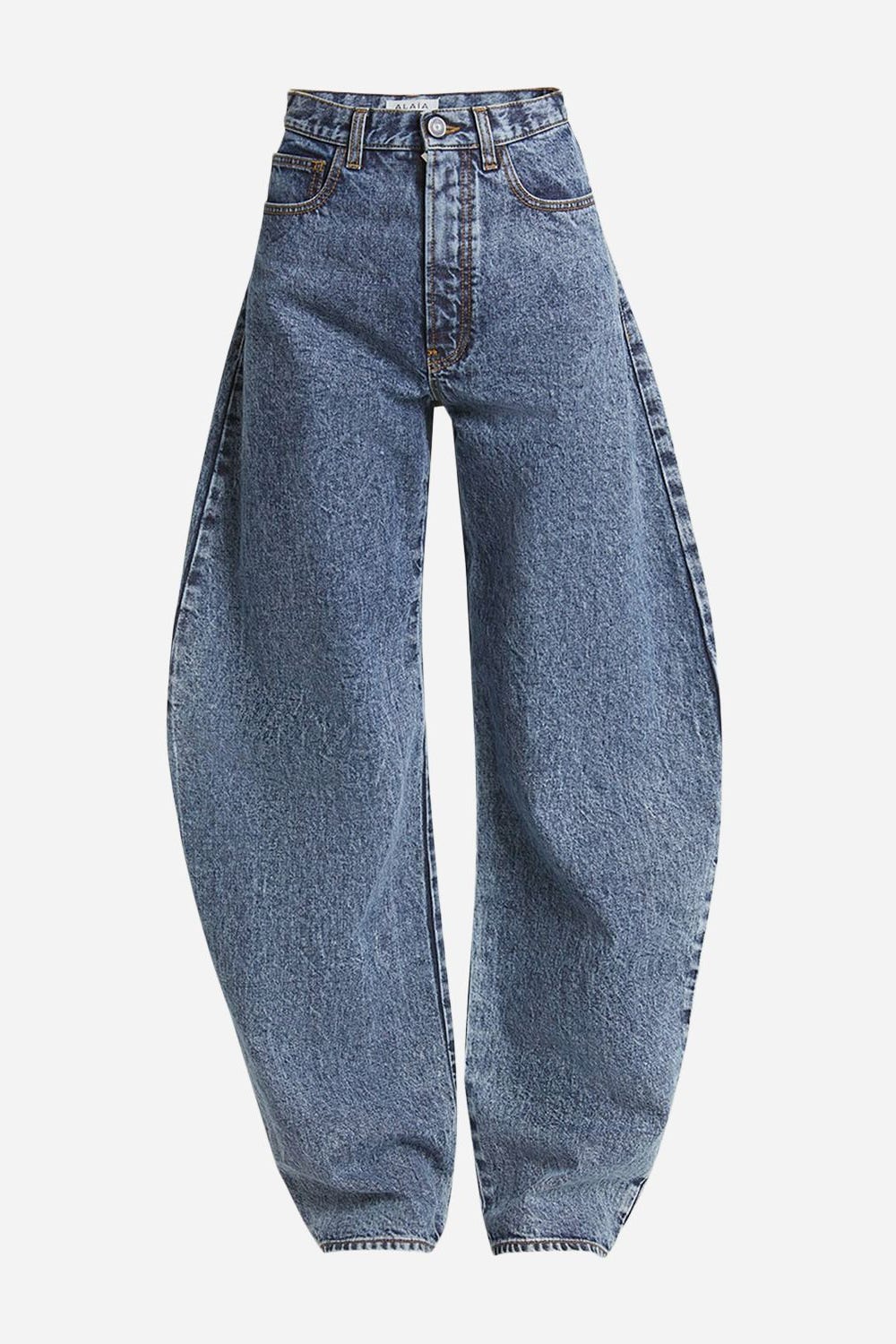 Rounded Leg Denim Pants