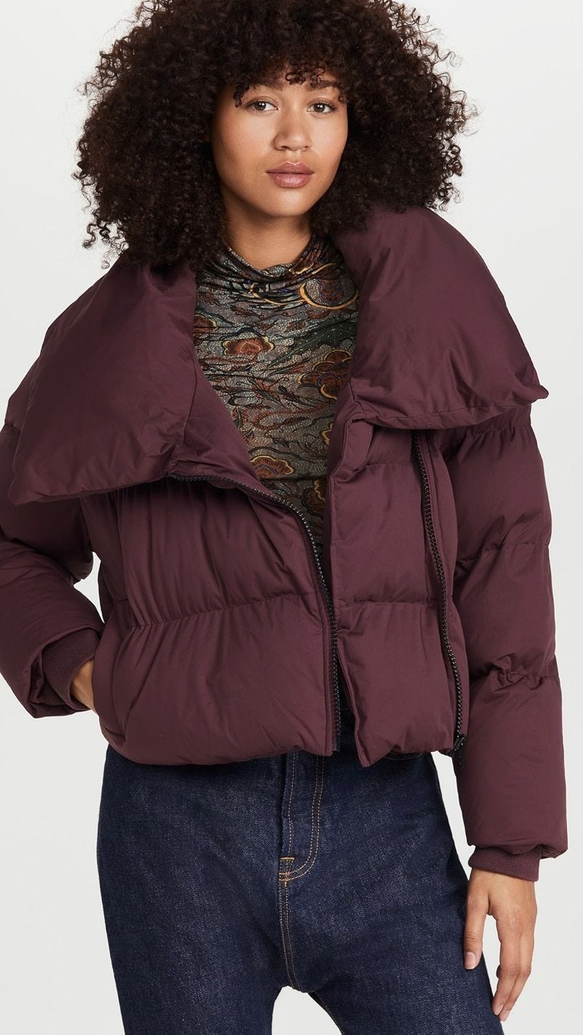 Asymmetrical Zip Puffer Jacket