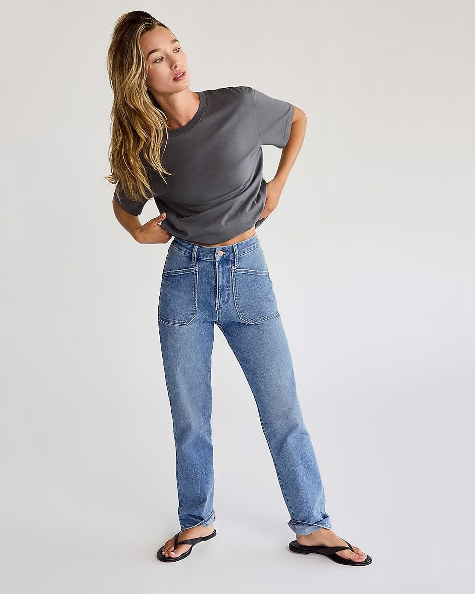 High Waisted FlexX Straight Ankle Jeans