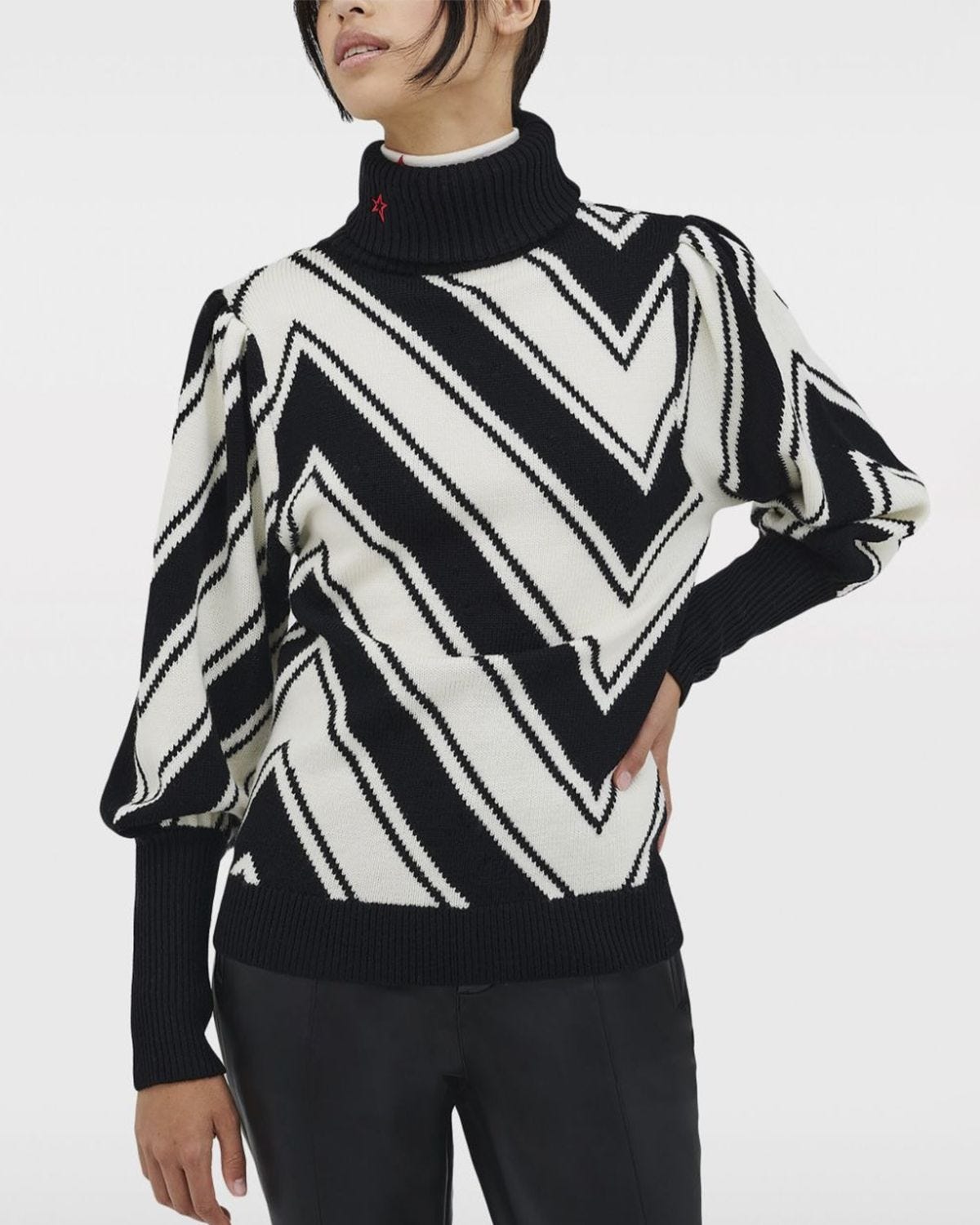 Chevron Balloon Sleeve Sweater