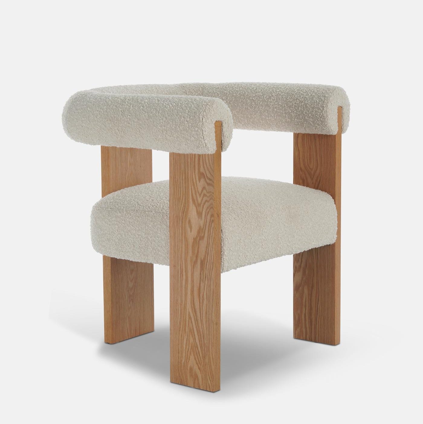 Eldon Dining Chair, Boucle, Oak