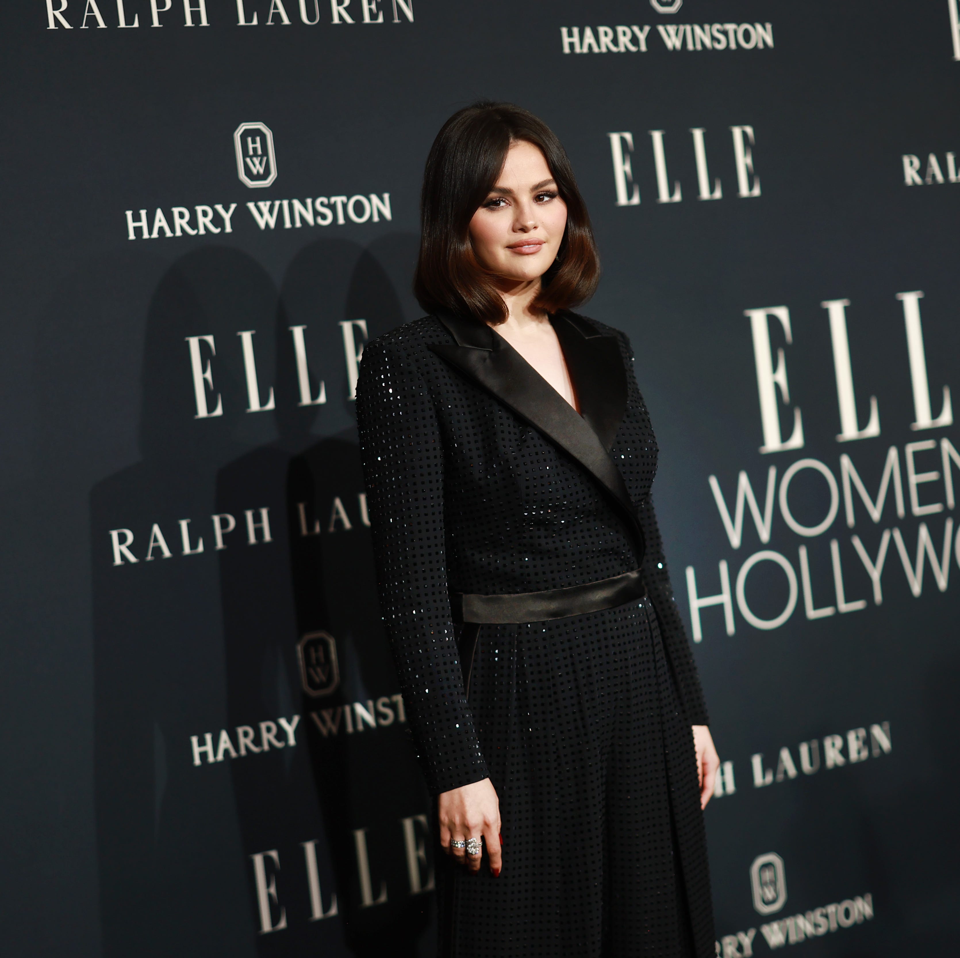 los angeles, california november 19 selena gomez, wearing ralph lauren, attends elles 2024 women in hollywood celebration presented by ralph lauren, harry winston and tiktok at four seasons hotel los angeles at beverly hills on november 19, 2024 in los angeles, california photo by matt winkelmeyergetty images for elle