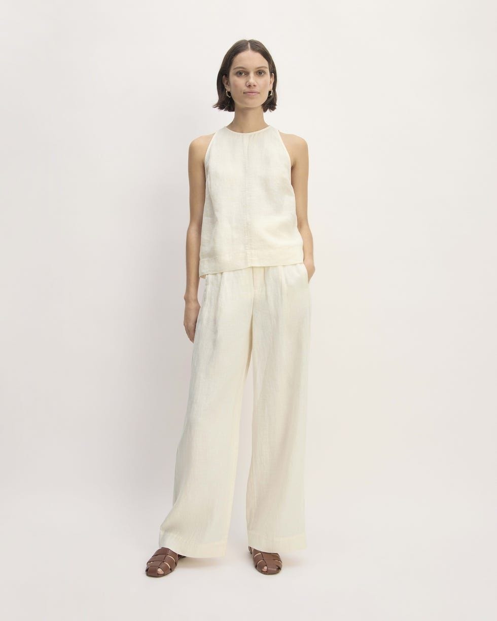 The Linen Way-High Drape Pant