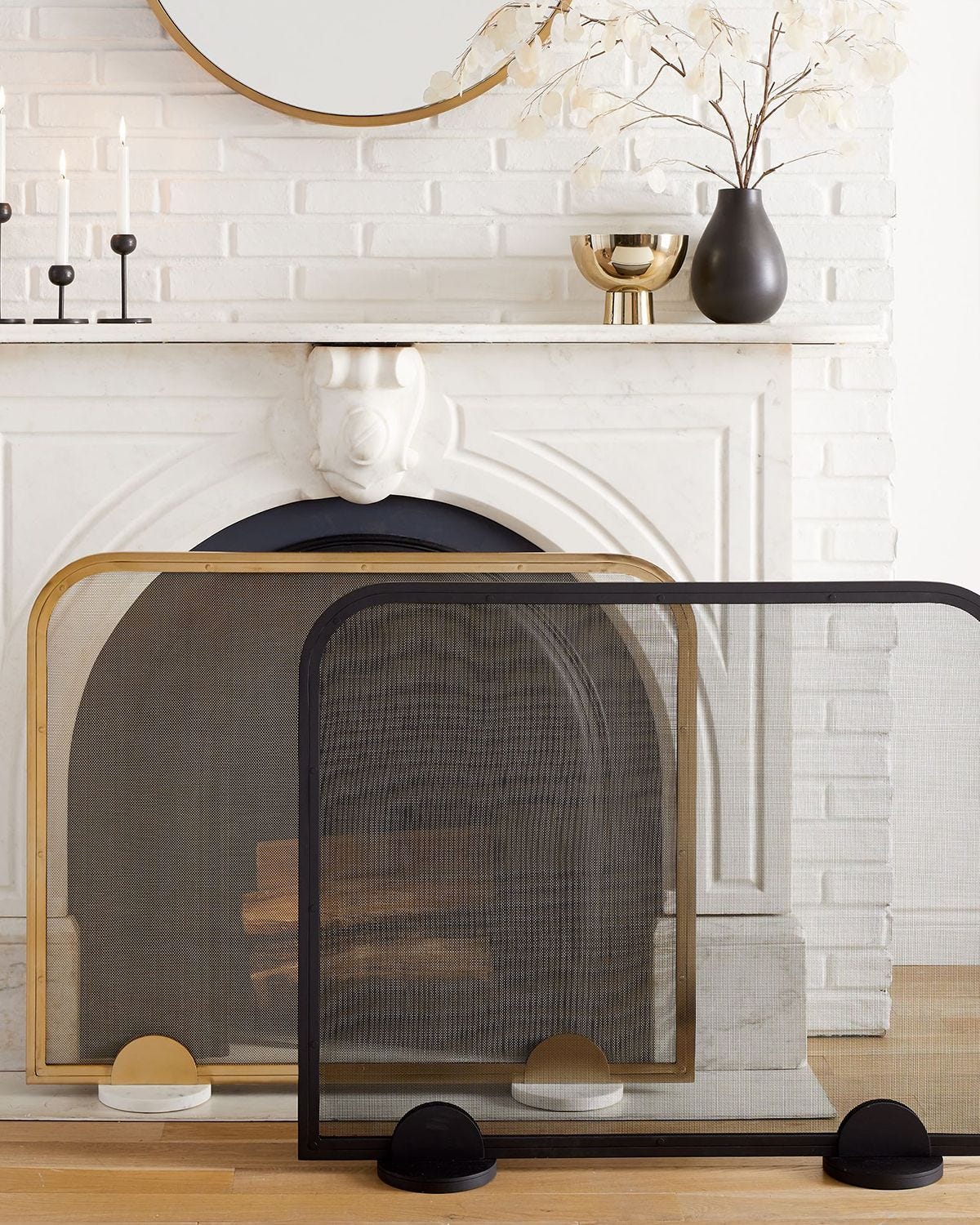 Deco Metal Fireplace Screen