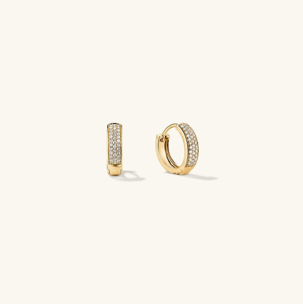 Bold Pavé Diamond Huggie Hoops