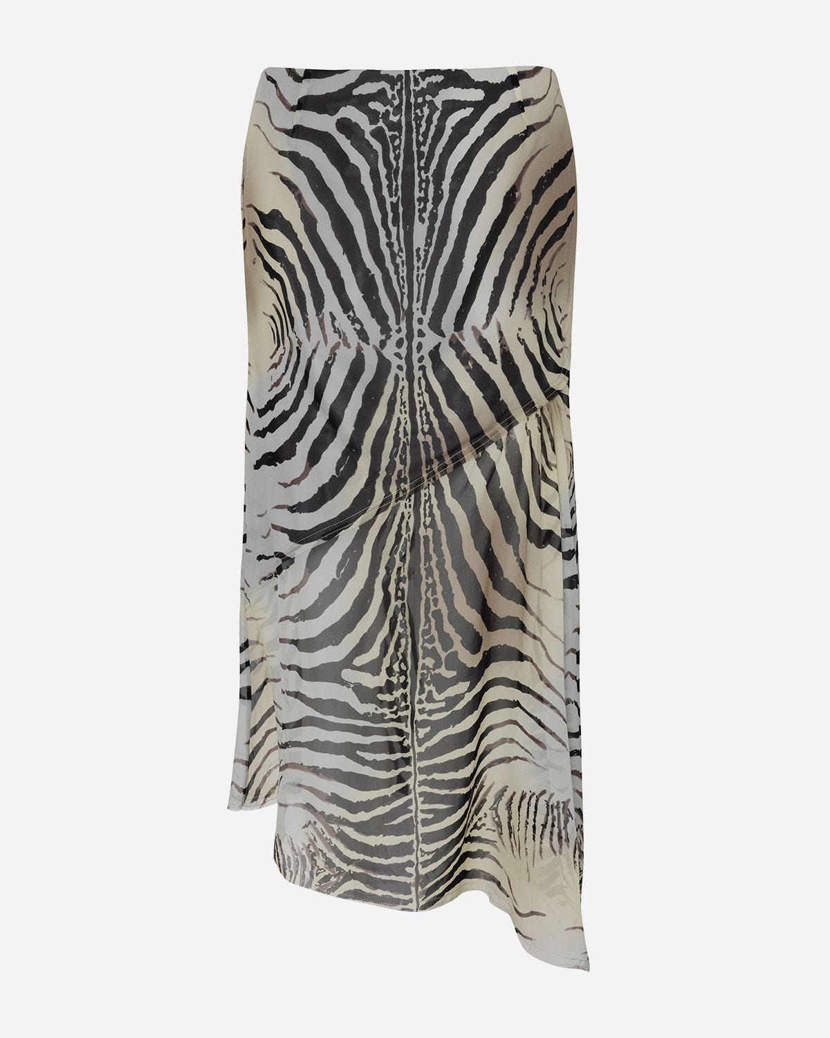 Mae Zebra-Print Silk-Georgette Midi Skirt