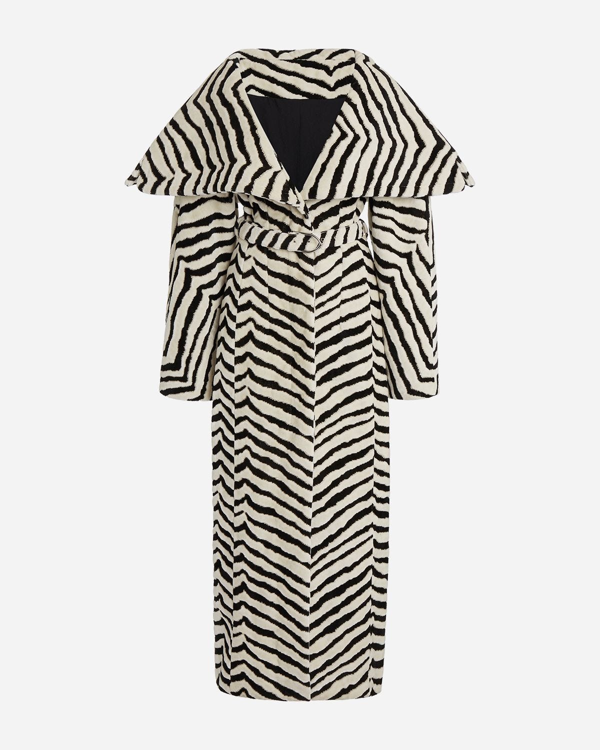 Caruso Zebra-Jacquard Cotton Coat