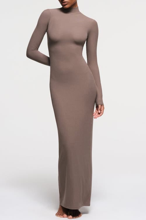 Soft Lounge Mock Neck Long Sleeve Maxi Dress